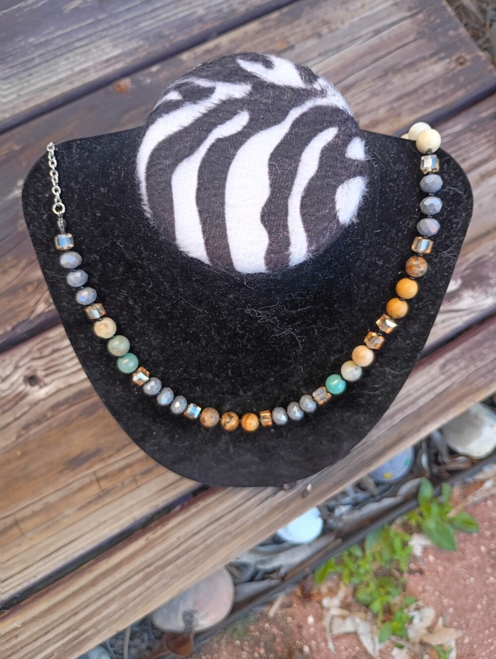 Handcrafted Multicolor Stone Bead Necklace - Natural Tones